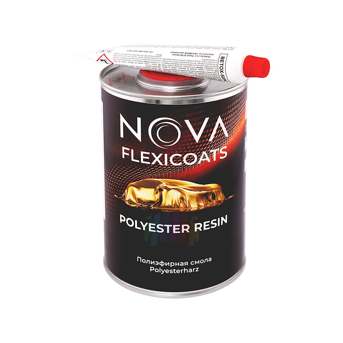 NOVA Flexicoats Polyester Resin Ремонтная полиэфирная смола 1 кг. с отвердителем 50 г.