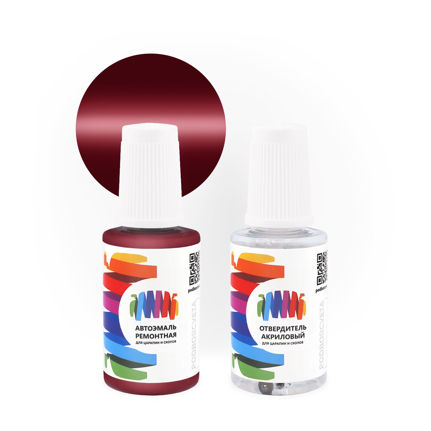 Подкраска для Citroen (Ситроен) «Rouge Dragon», код цвета 443 (красный), акриловая автоэмаль с кисточкой от сколов и царапин, штрих-корректор 20 мл.