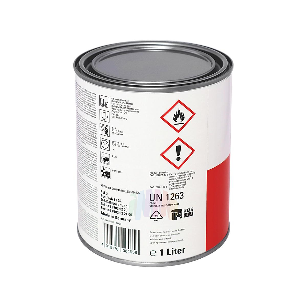 Грунт акриловый автомобильный RELO Relocryl 4+1 Acrylfiller grau (серый) 1 + 0,25 л. 4