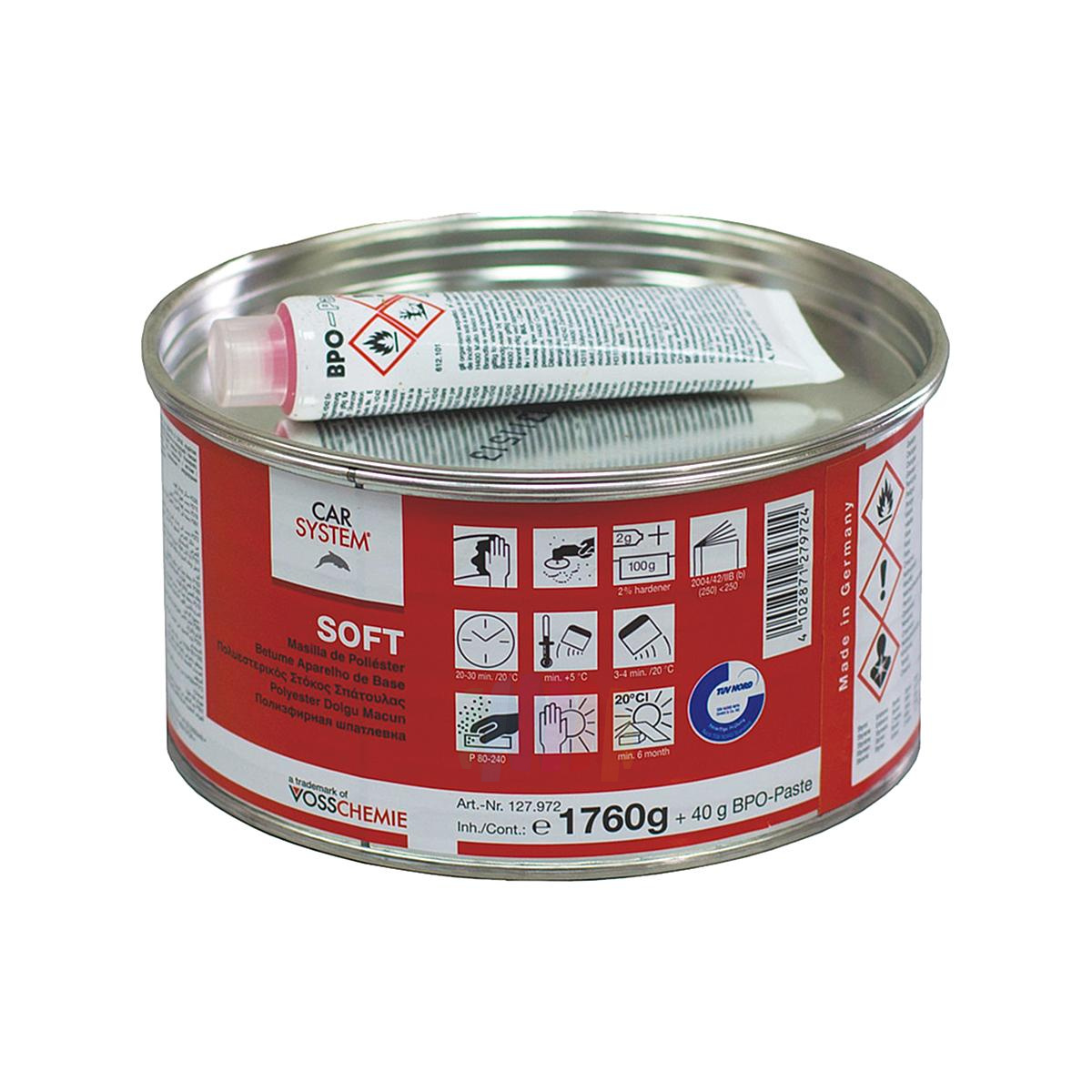 CARSYSTEM Soft 127.972 Мягкая универсальная автомобильная шпатлевка 1,8 кг.