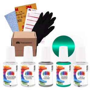 Ремкомплект для Volkswagen (Фольксваген) «Pistazie», код цвета 77, 9628, 999, LD6D, M5 (зеленый), базовая автоэмаль, набор для ремонта сколов и царапин