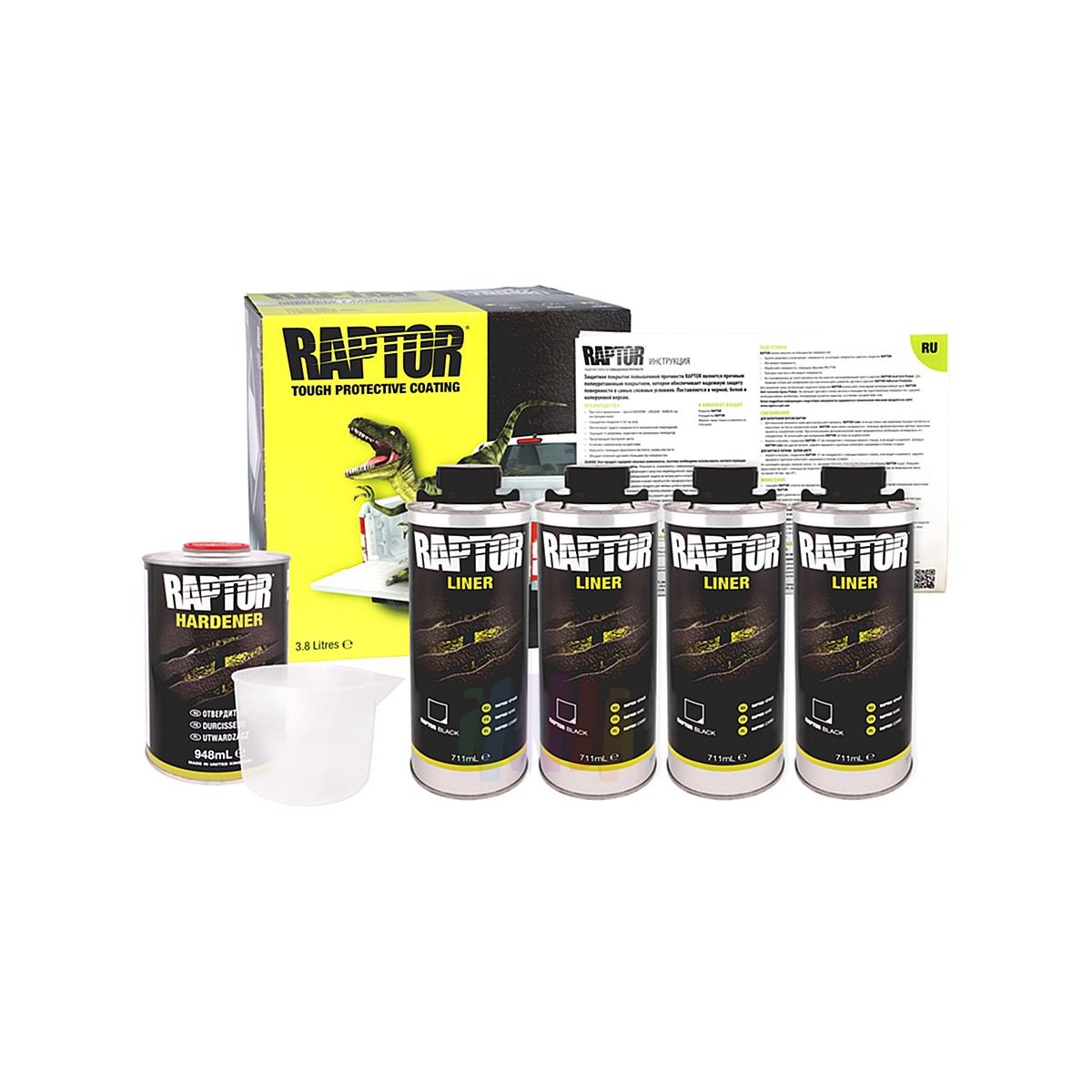 U-POL RLB/S4 Raptor Защитное покрытие раптор (черный) комплект 3,8 л.