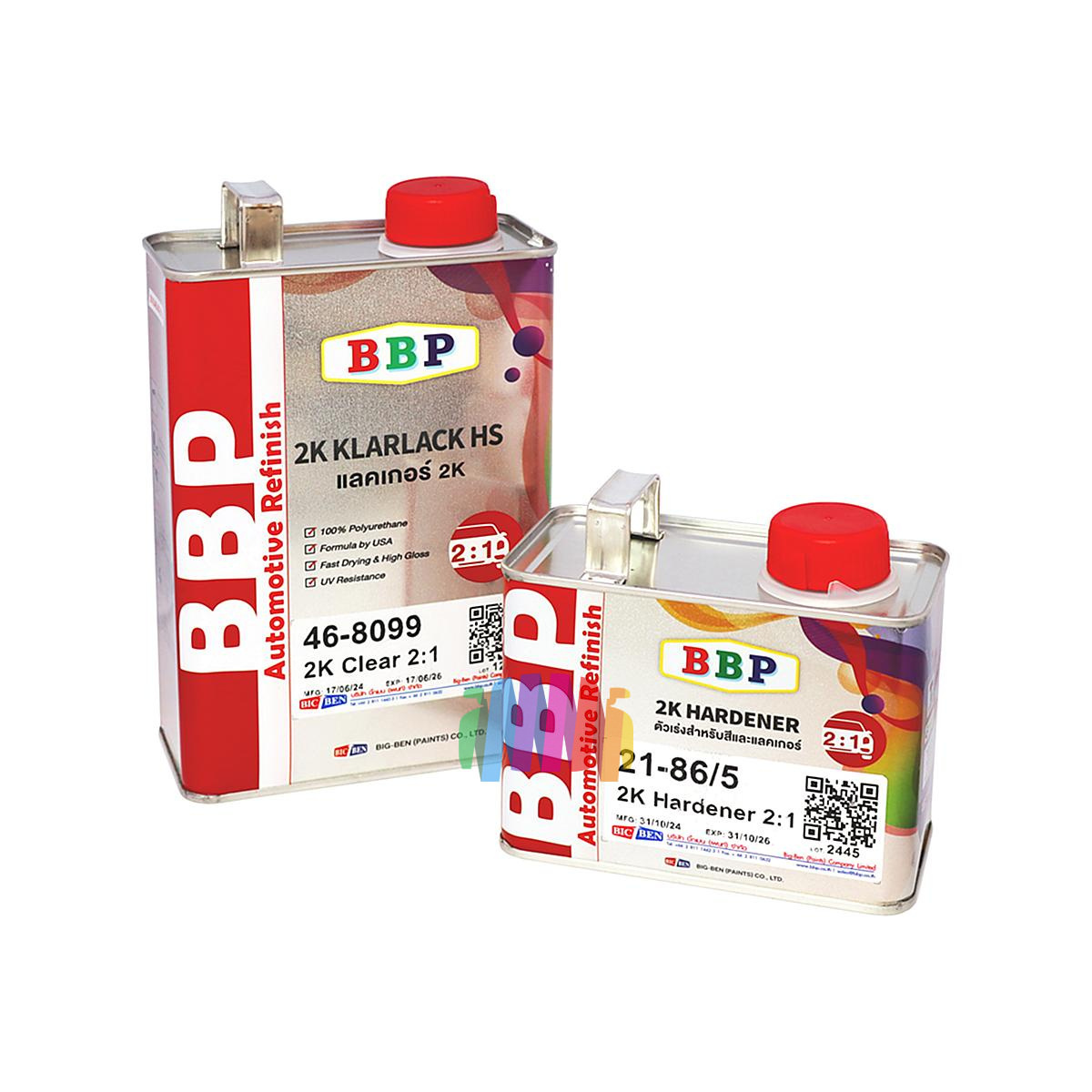 BBP BIG BEN 2K Klarlack HS Clear Лак автомобильный прозрачный полиуретановый 1 л. с отвердителем 0,5 л.