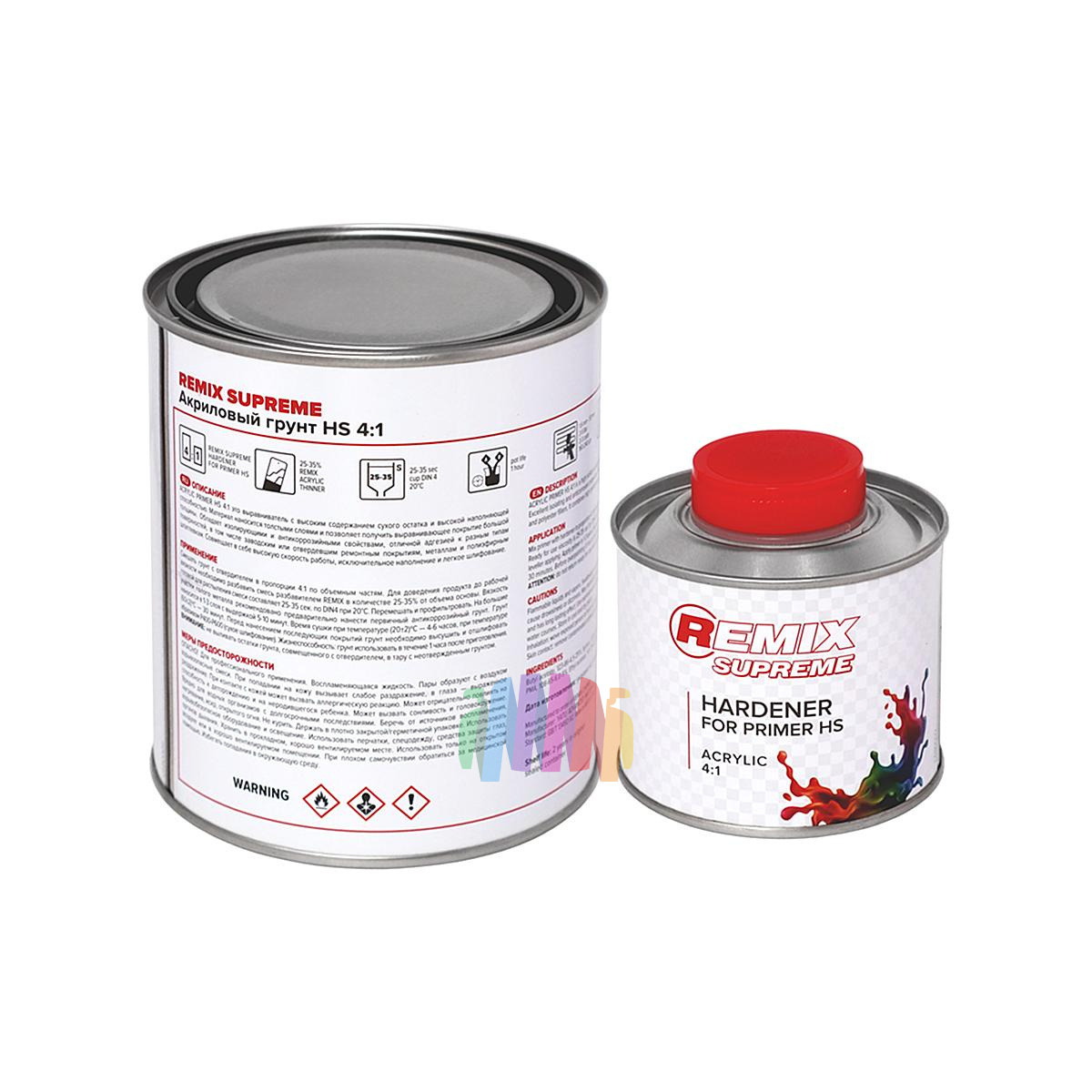 Грунт-выравниватель акриловый автомобильный Remix Supreme 2K Primer 4:1 HS серый 2