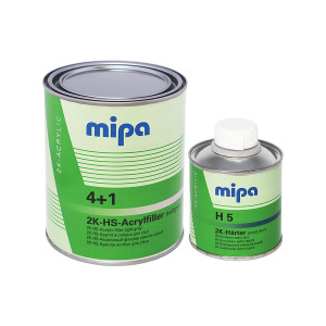 MIPA 4+1 Acrylfiller HS Акриловый автомобильный грунт наполнитель 1 л. с отвердителем H5 0,25 л.
