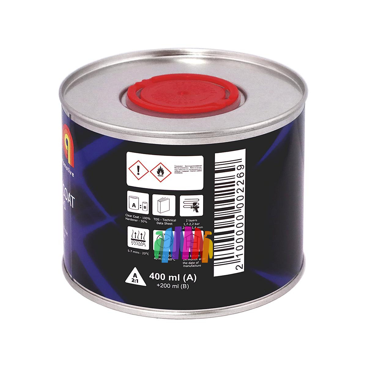 Лак акриловый прозрачный ILPA HS 2+1 Clear Coat 0,4 л. с отвердителем 0,2 л. 4