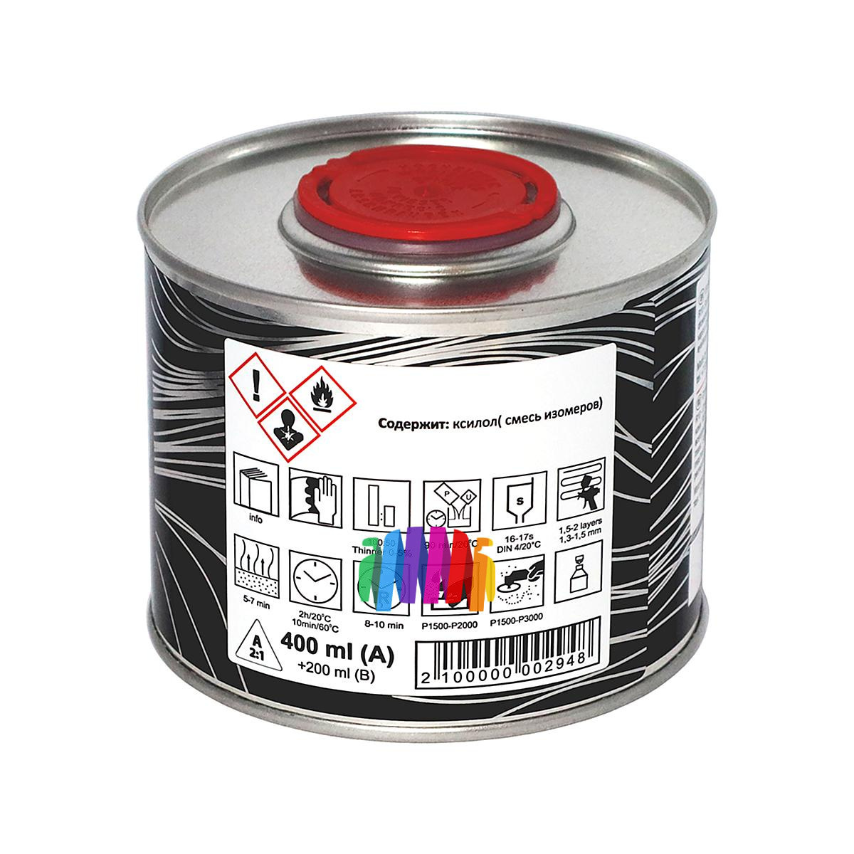 Лак акриловый ILPA Express HS 0,4 л. с отвердителем 0,2 л. 4