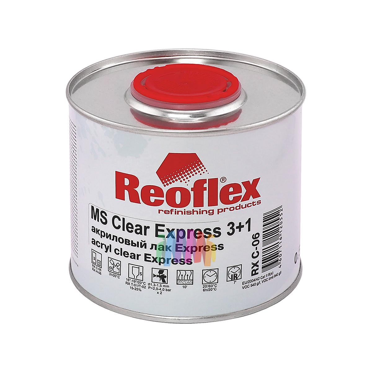 Быстросохнущий лак акриловый автомобильный Reoflex RX C-06 MS 3+1 Clear Express - 2