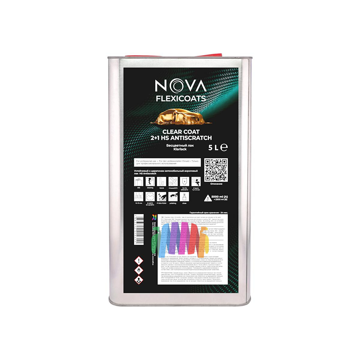 Устойчивый к царапинам автомобильный акриловый лак NOVA Flexicoats 2+1 HS Antiscratch 5 л. + 2,5 л.2