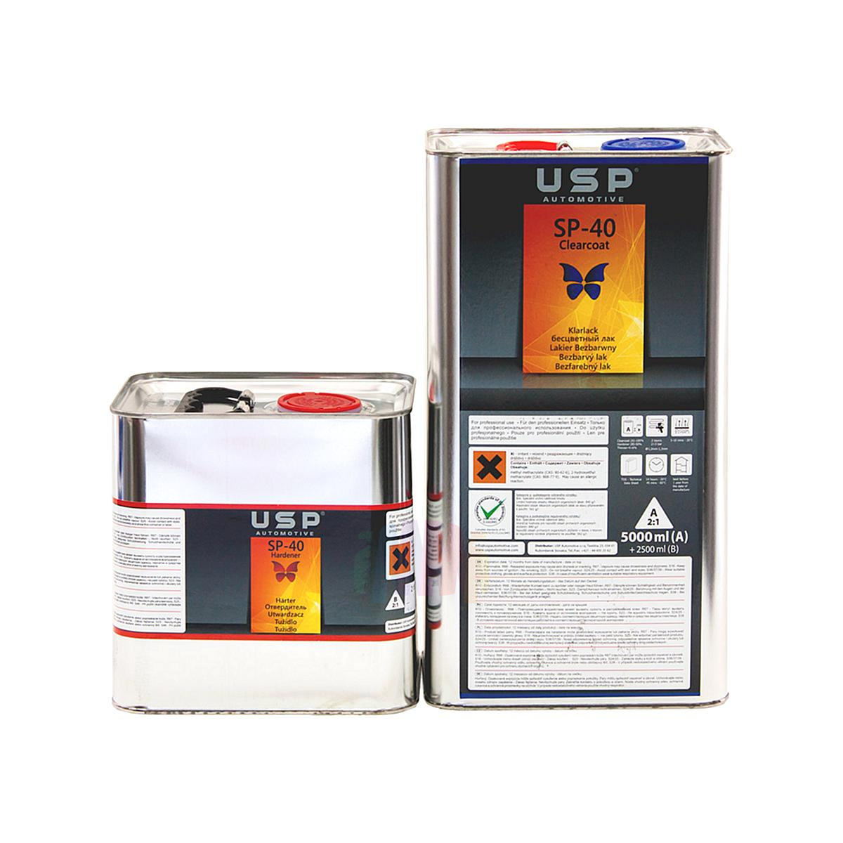 USP SP-40 MS 2:1 Clearcoat Бесцветный автомобильный лак 5 л. с отвердителем 2,5 л.