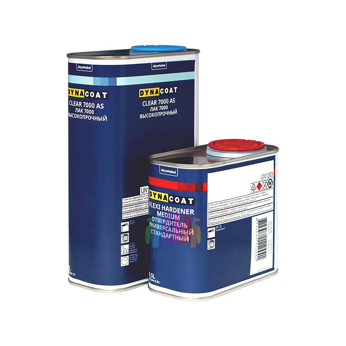 Лак высокопрочный автомобильный акриловый Dynacoat Clear 7000 AS 1 л. с отвердителем 0,5 л. 1