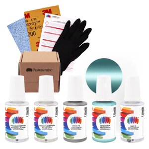 Ремкомплект для Volkswagen (Фольксваген) «Saturniablau», код цвета 9989, LD5S (синий), базовая автоэмаль, набор для ремонта сколов и царапин