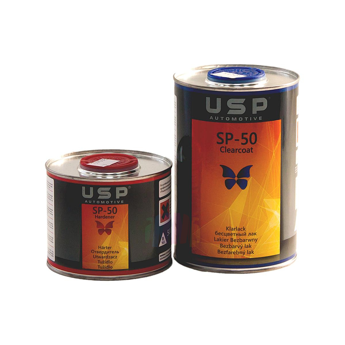 USP SP-50 HS 2:1 Clearcoat Бесцветный автомобильный лак 1 л. с отвердителем 0,5 л.