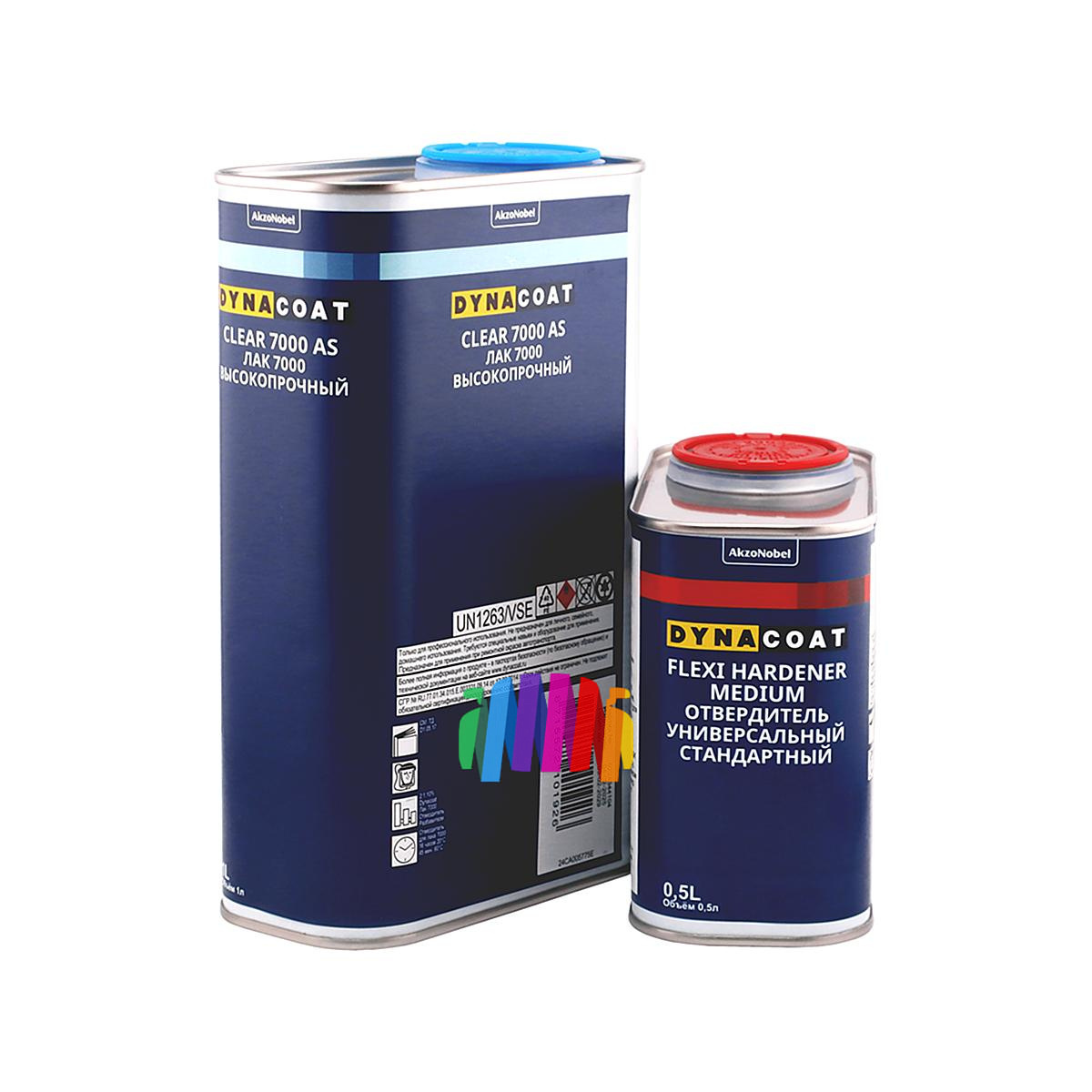 Лак высокопрочный автомобильный акриловый Dynacoat Clear 7000 AS 1 л. с отвердителем 0,5 л. 2