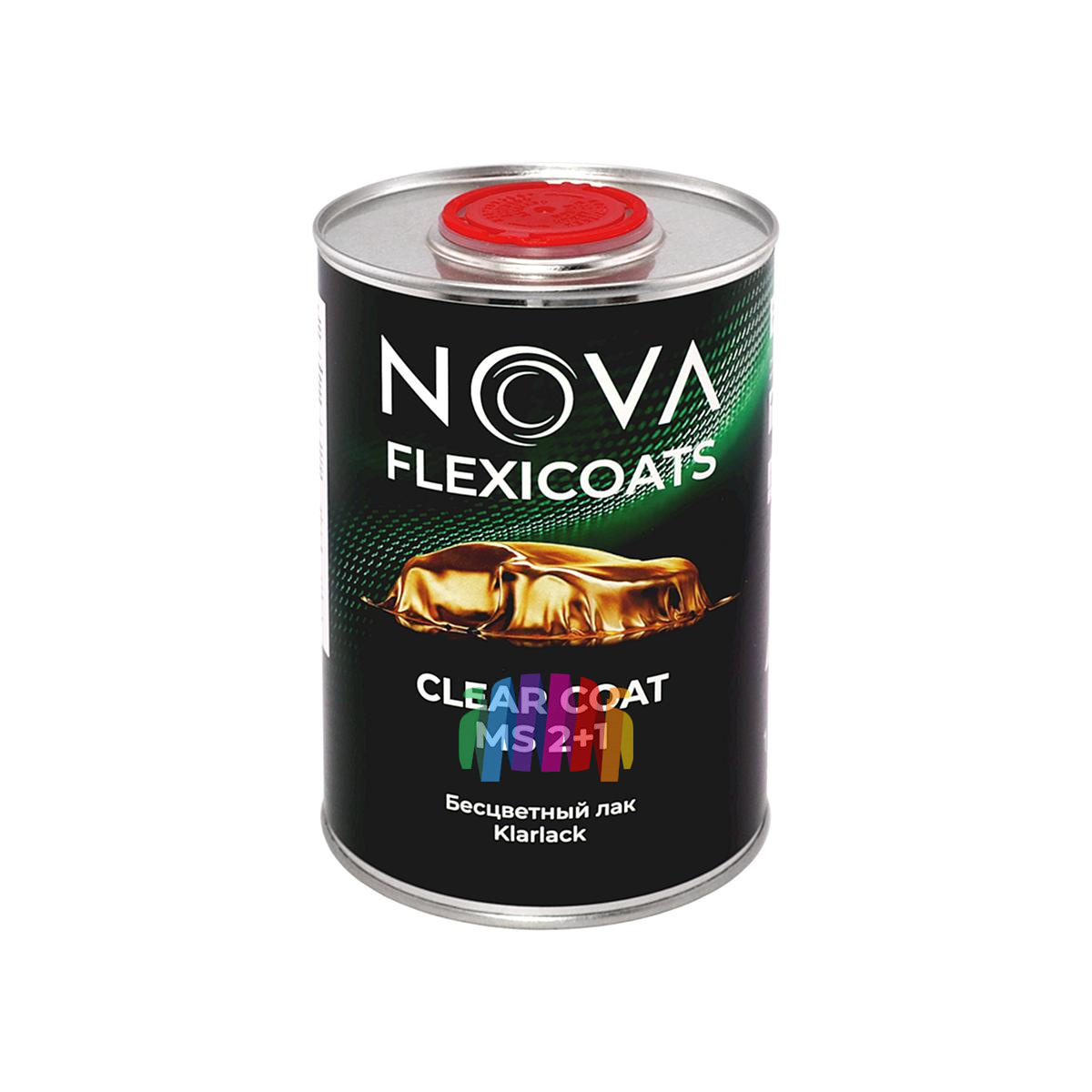 Глянцевый бесцветный акриловый автомобильный лак NOVA Flexicoats 2+1 MS 1 л. с отвердителем 0,5 л. 3