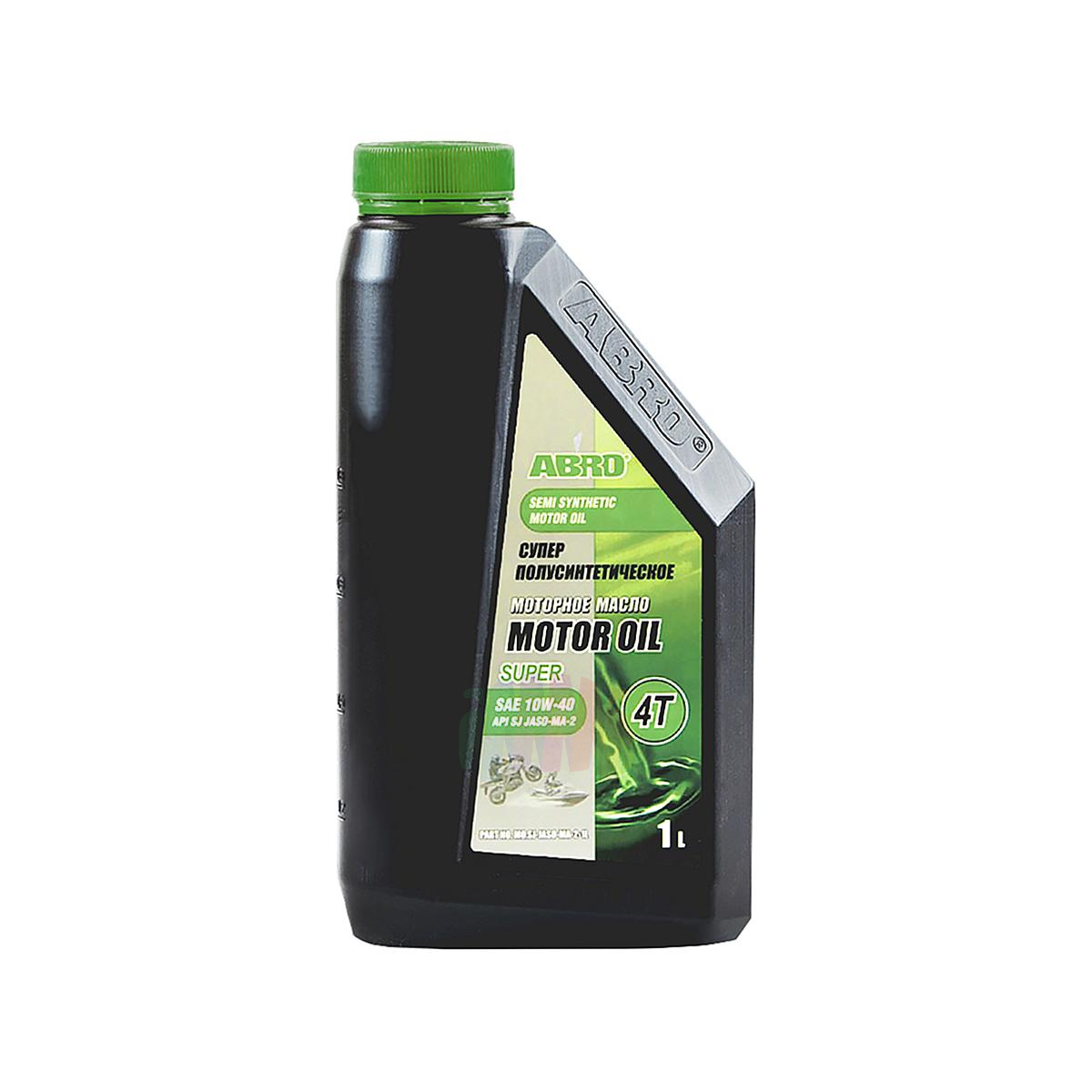 ABRO API SJ 4T 4-Stroke Oil JASO-MA-2 10W-40 Масло моторное 4-х тактное (полусинтетика) 1 л.