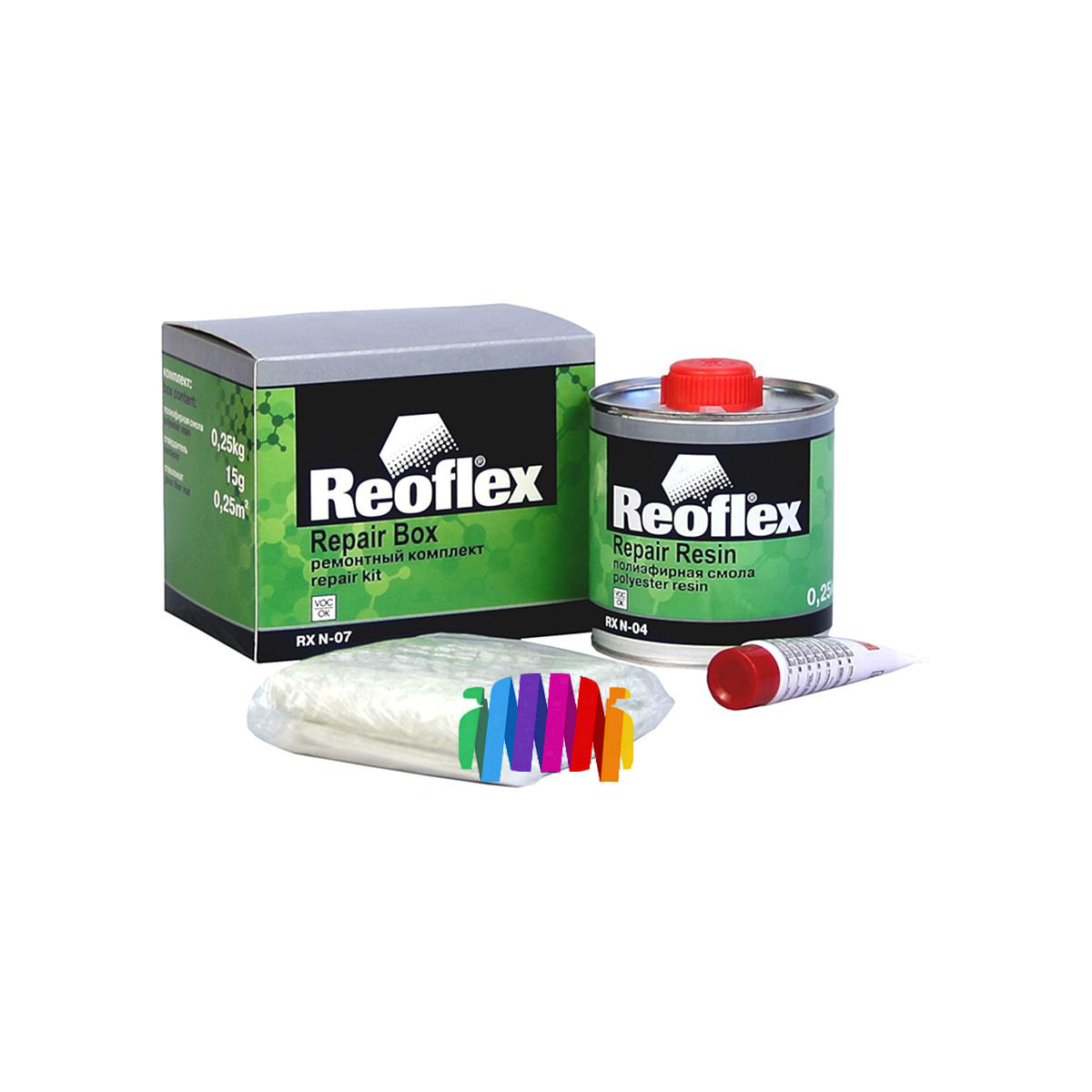 Ремонтный полиэфирный комплект Reoflex RX N-07 Repair Box 0,25 кг. 4
