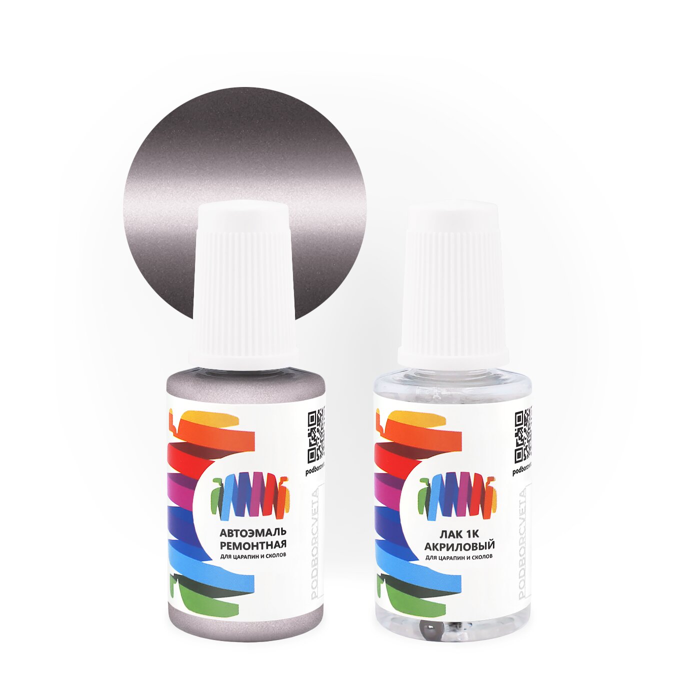 Подкраска для Ford (Форд) «Silver Slate», код цвета M6 (коричнево-серый), базовая автоэмаль с кисточкой от сколов и царапин, штрих-корректор 20 мл.