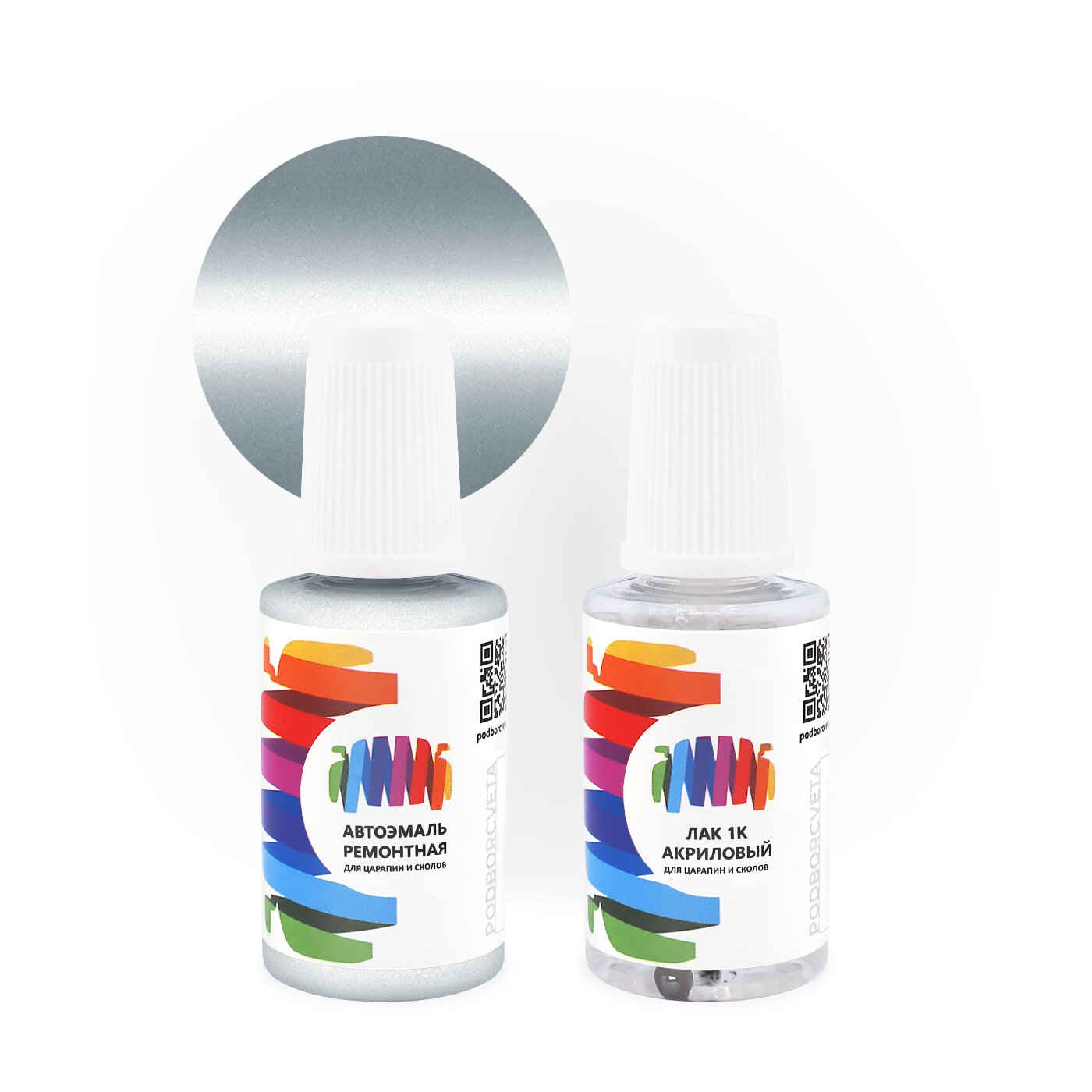 Подкраска для Toyota (Тойота) «Blueish Silver», код цвета 160 (серый), базовая автоэмаль с кисточкой от сколов и царапин, штрих-корректор 20 мл.