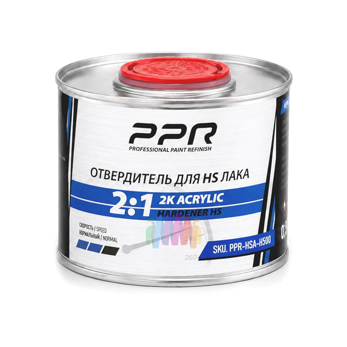 Высокоглянцевый акриловый бесцветный лак PPR 2K HS 1 л. с отвердителем 0,5 л. 5