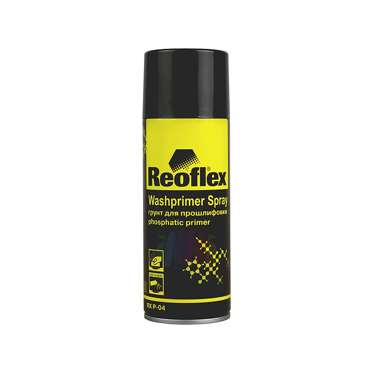 REOFLEX RX P-04 Washprimer Spray Грунт автомобильный фосфатирующий для прошлифовки аэрозоль 520 мл.
