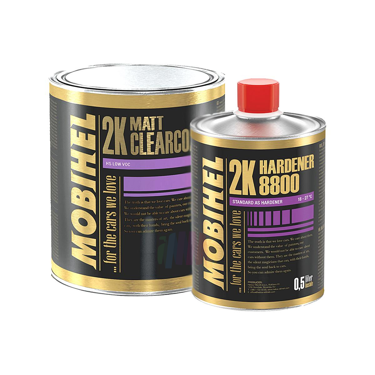 HELIOS MOBIHEL Matt 2+1 2K Clearcoat Матовый автомобильный лак 1 л. с отвердителем 0,5 л.