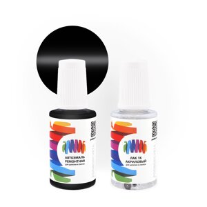 Подкраска для Scania (Скания) «Black», код цвета 1396114 (черный), базовая автоэмаль с кисточкой от сколов и царапин, штрих-корректор 20 мл.