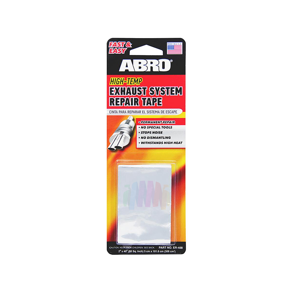 ABRO ER-400 Exhaust Repair Tape Лента (бандаж) для ремонта выхлопных систем автомобиля высокотемпературная 101,6 * 5 см.