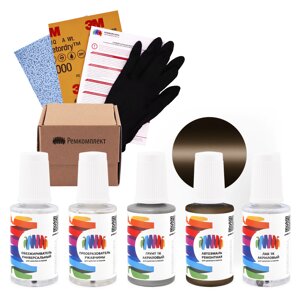 Ремкомплект для Renault (Рено) «Brown Mica», код цвета BRS12120 (коричневый), базовая автоэмаль, набор для ремонта сколов и царапин