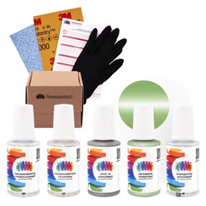 Ремкомплект для Man-Buessing (МАН) «Blassgruen», код цвета BS12Y021, Y021 (зеленый), акриловая автоэмаль, набор для ремонта сколов и царапин