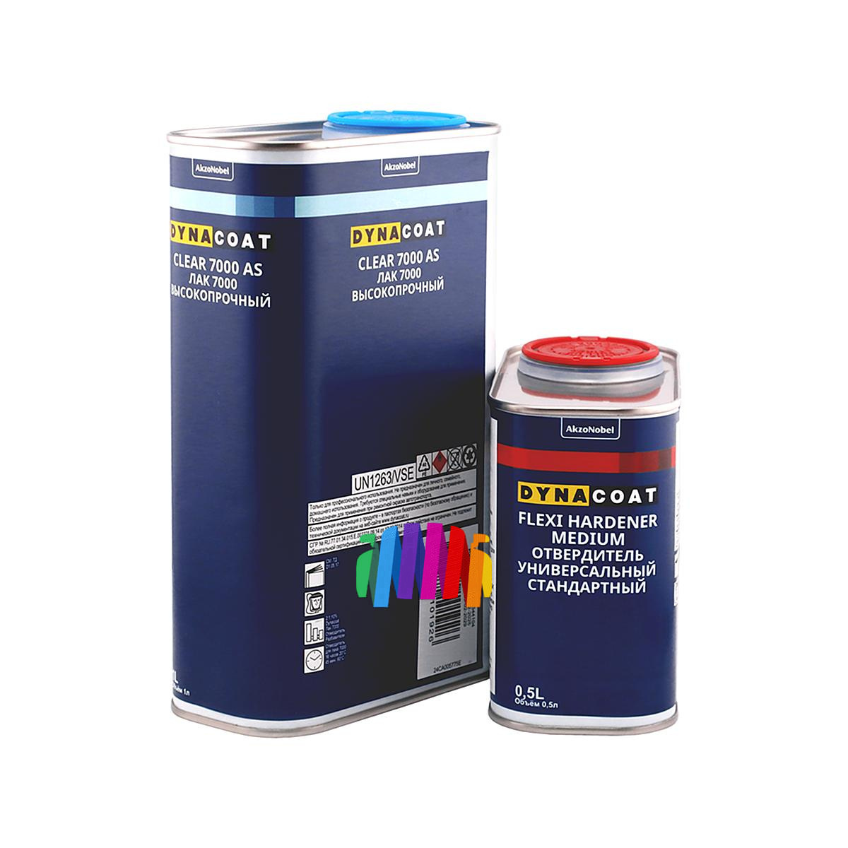 Лак высокопрочный автомобильный акриловый Dynacoat Clear 7000 AS 1 л. с отвердителем 0,5 л. 2