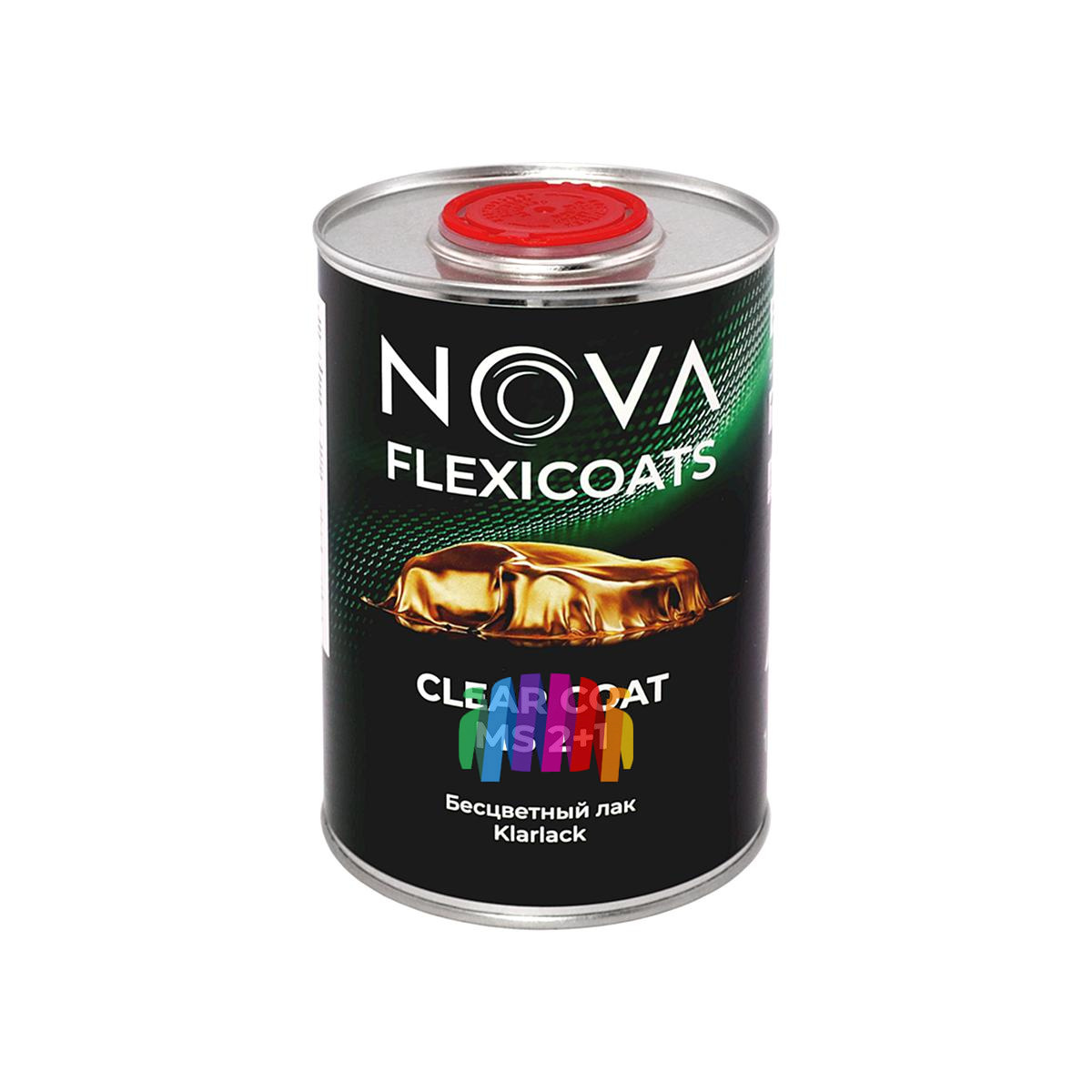 Глянцевый бесцветный акриловый автомобильный лак NOVA Flexicoats 2+1 MS 1 л. с отвердителем 0,5 л. 3