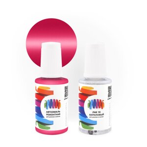 Подкраска для Toyota (Тойота) «Pink Sapphire», код цвета 3T4 (красный), базовая автоэмаль с кисточкой от сколов и царапин, штрих-корректор 20 мл.