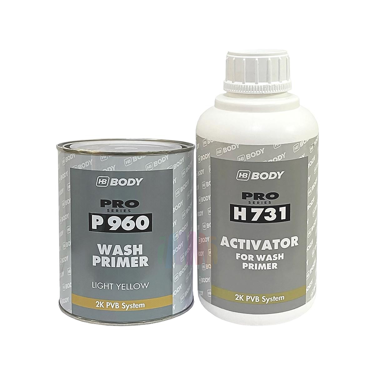 HB BODY P960 2K Wash Primer 1:1 Автомобильный антикоррозийный кислотный грунт 1 л. с отвердителем H731 1 л.