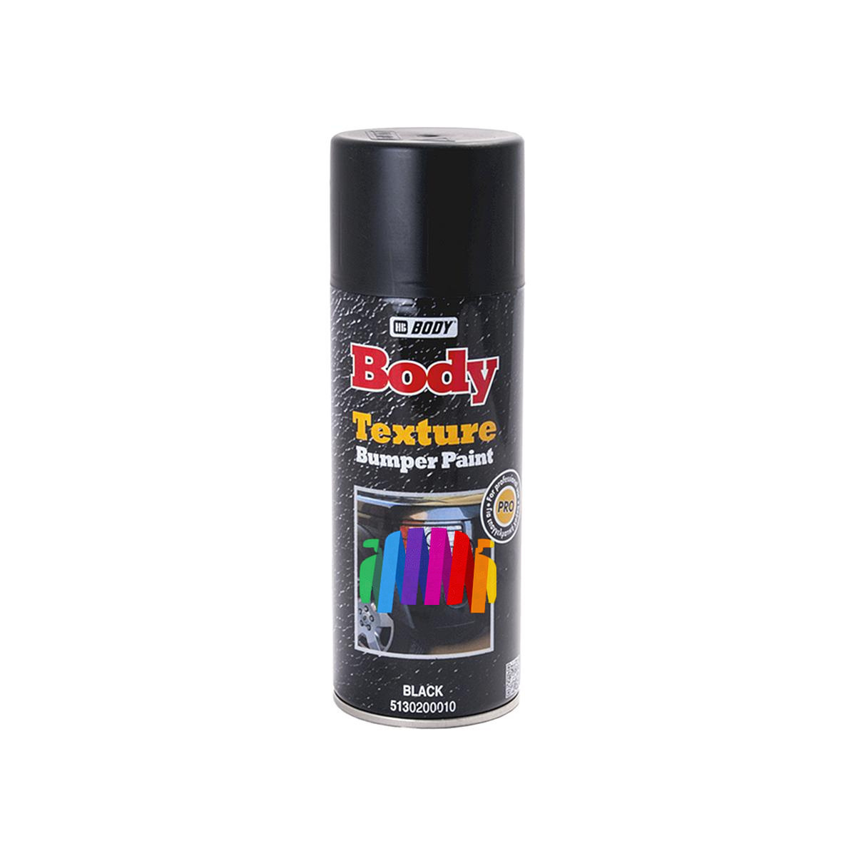 Текстурная краска для бамперов автомобиля Body Texture Bumper Paint черный аэрозоль 400 мл. 4
