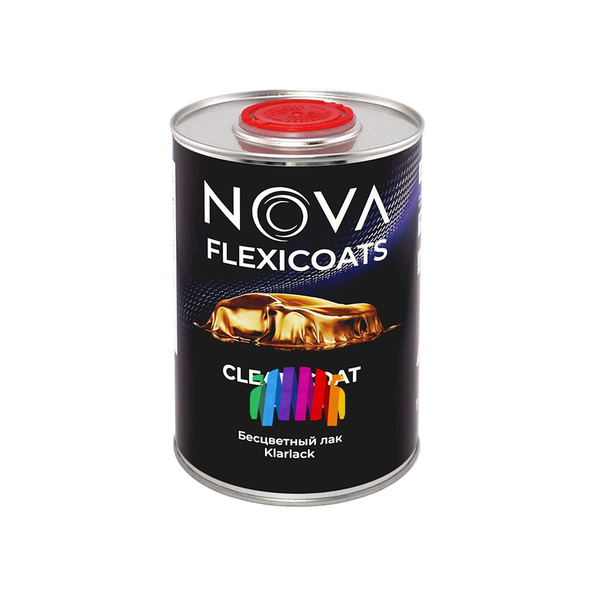 Прозрачный глянцевый акриловый автомобильный лак NOVA Flexicoats 2+1 HS 1 л. с отвердителем 0,5 л. 3