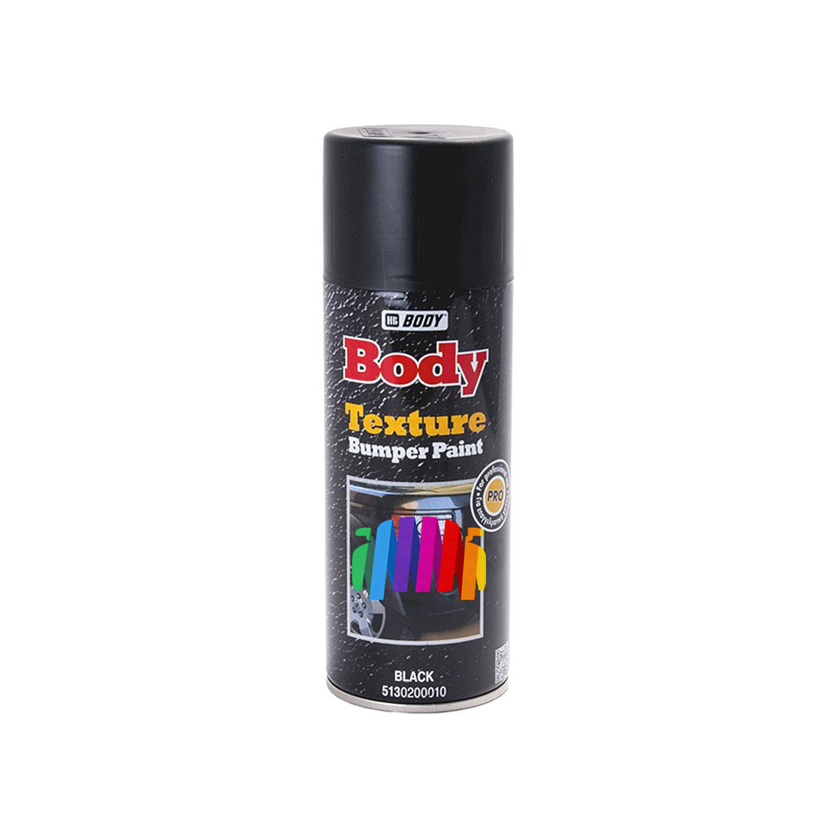 Текстурная краска для бамперов автомобиля Body Texture Bumper Paint черный аэрозоль 400 мл. 4