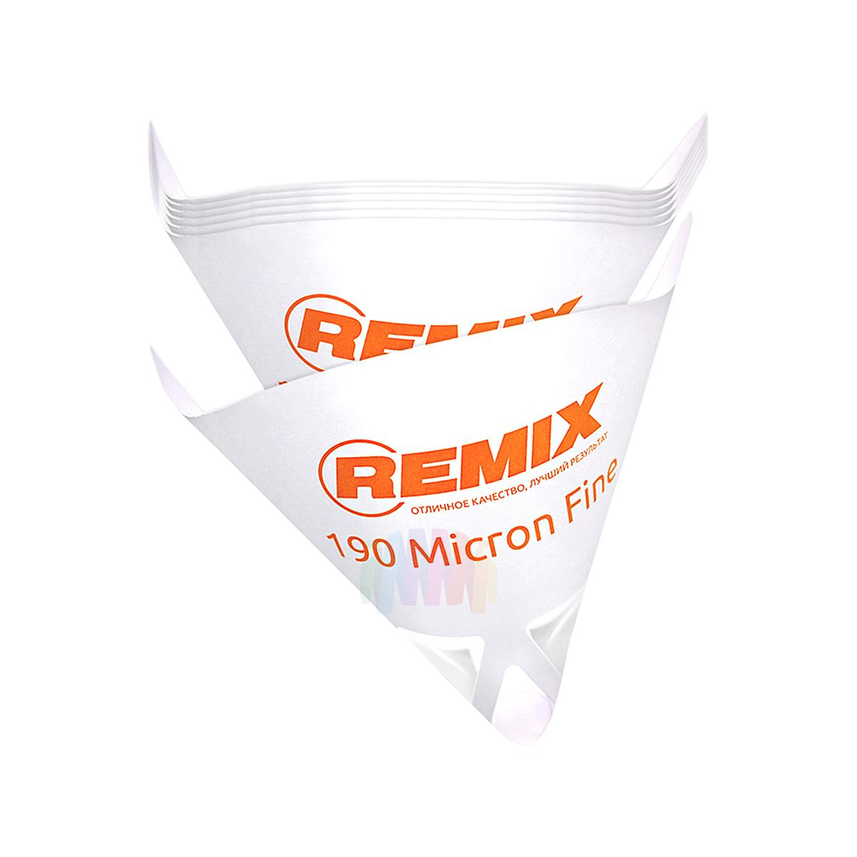 REMIX Фильтр бумажный (воронка) с нейлоновой сеткой для ЛКМ 190 микрон, 50 штук
