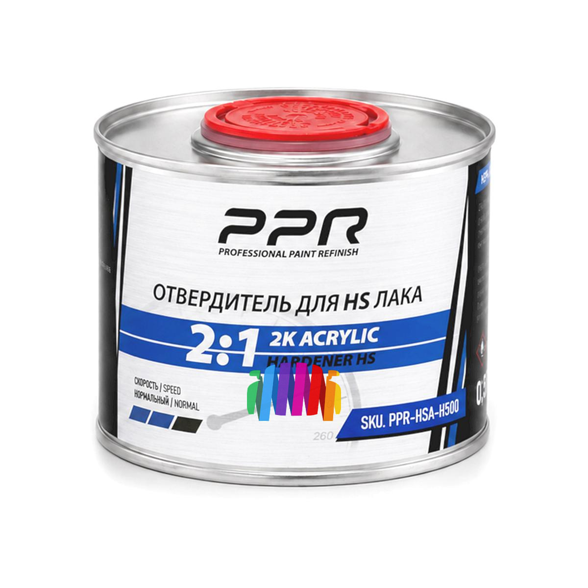 Высокоглянцевый акриловый бесцветный лак PPR 2K HS 1 л. с отвердителем 0,5 л. 5