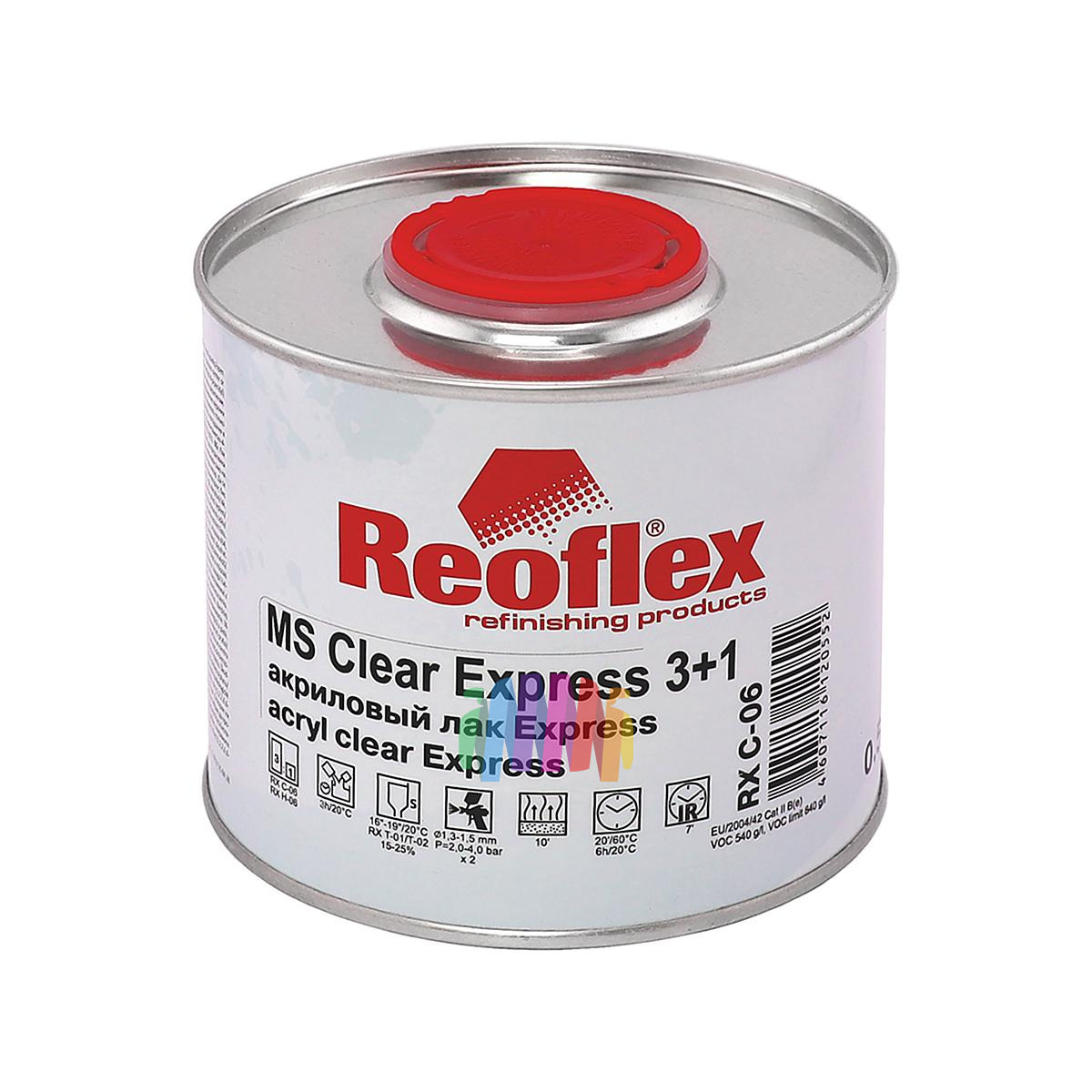 Быстросохнущий лак акриловый автомобильный Reoflex RX C-06 MS 3+1 Clear Express - 2