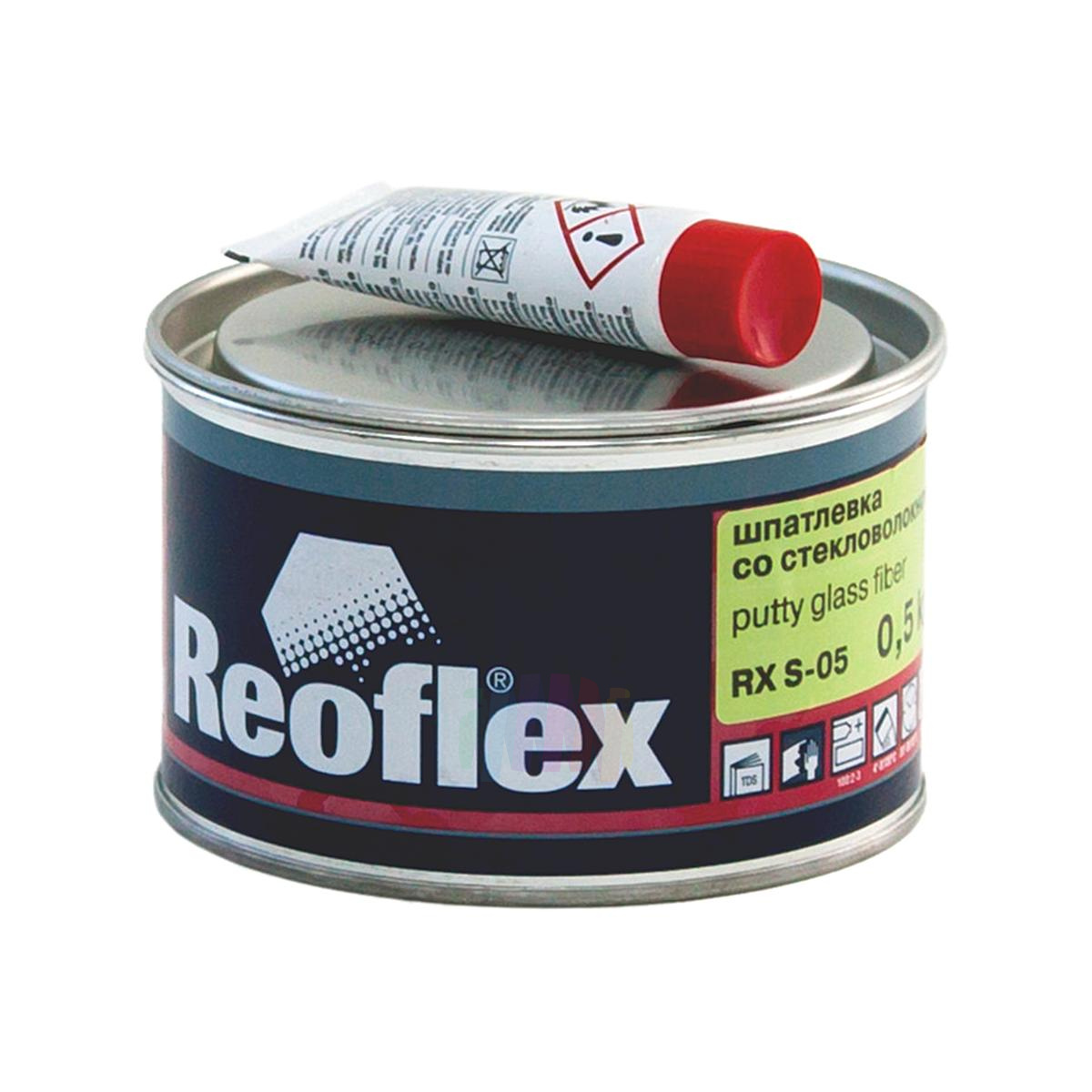 REOFLEX RX S-05 Glass Fiber Шпатлевка со стекловолокном 0,5 кг.