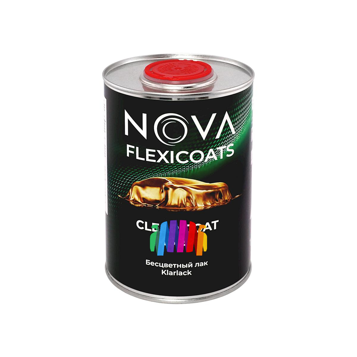 Глянцевый бесцветный акриловый автомобильный лак NOVA Flexicoats 2+1 MS 1 л. с отвердителем 0,5 л. 3