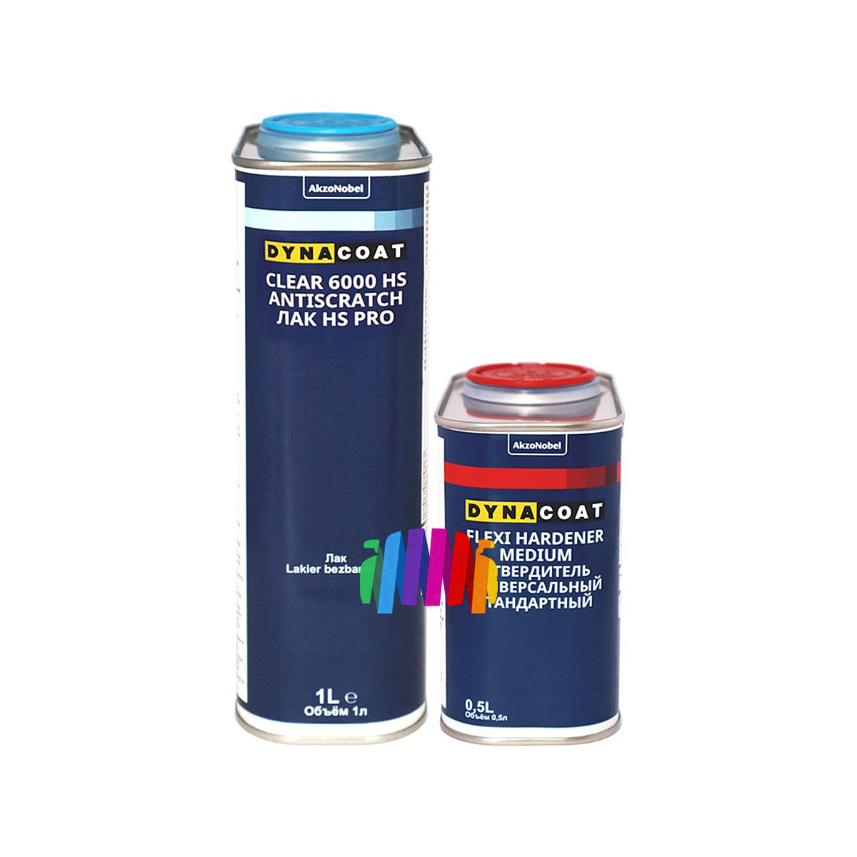 Лак против царапин Dynacoat Clear 6000 HS Pro Antiscratch 1 л. с отвердителем Flexi Medium 0,5 л. 2