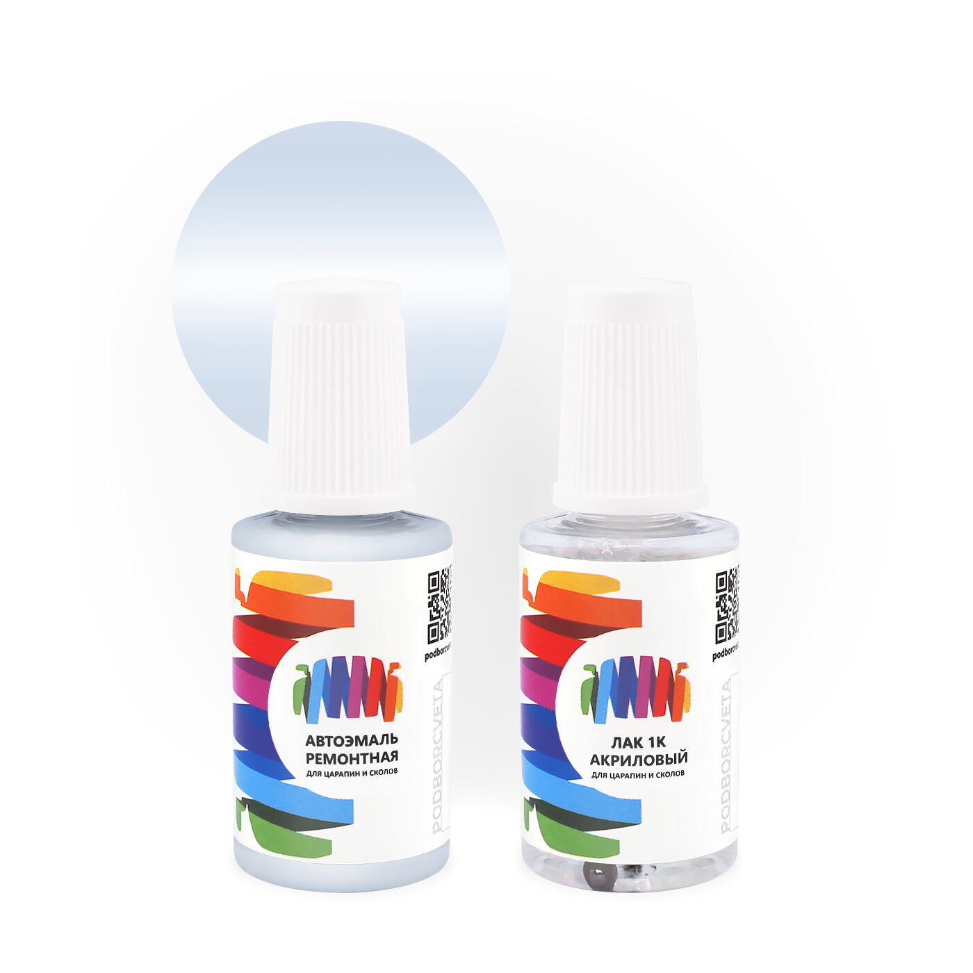 Подкраска для Toyota (Тойота) «Pastel Blue», код цвета 8L0 (серо-белый), базовая автоэмаль с кисточкой от сколов и царапин, штрих-корректор 20 мл.