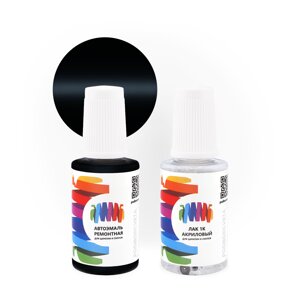 Подкраска для Acura (Акура) «Flamenco Black», код цвета NH-592P-5 (черный), базовая автоэмаль с кисточкой от сколов и царапин, штрих-корректор 20 мл.