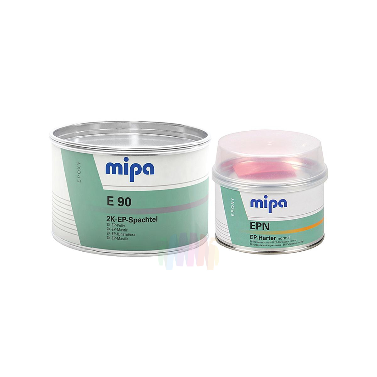 MIPA E90 2K Epoxy Spachtel Высокопрочная эпоксидная автомобильная шпатлевка 1 кг. с отвердителем 0,5 кг.