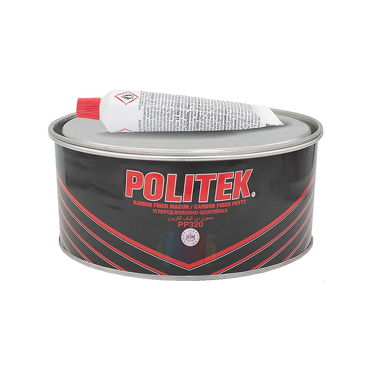 POLITEK PP-320 Carbon Fiber Шпатлевка карбоновая автомобильная высокопрочная 0,9 кг.