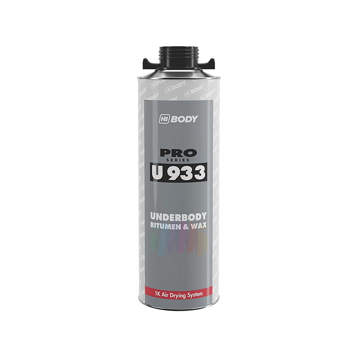 HB BODY U933 Underbody Bitumen & Wax Антикоррозийный антигравийный состав, евробаллон 1 л.