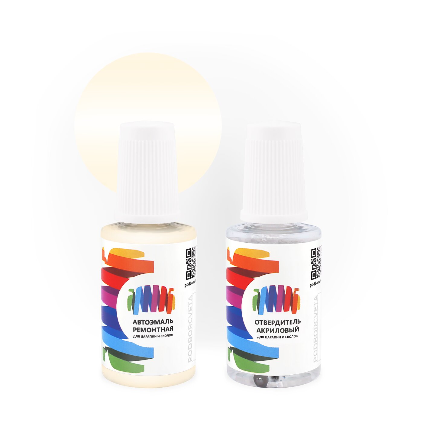 Подкраска для DAF (ДАФ) «Creme», код цвета 06346, 1317169-2091, 1317169-2091-AA-F, 2091, J5110 (желтый), акриловая автоэмаль с кисточкой от сколов и царапин, штрих-корректор 20 мл.