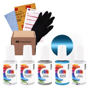 Ремкомплект для Saab (Сааб) «Electric Blue», код цвета 2IU, 305, 5JU (синий), базовая автоэмаль, набор для ремонта сколов и царапин